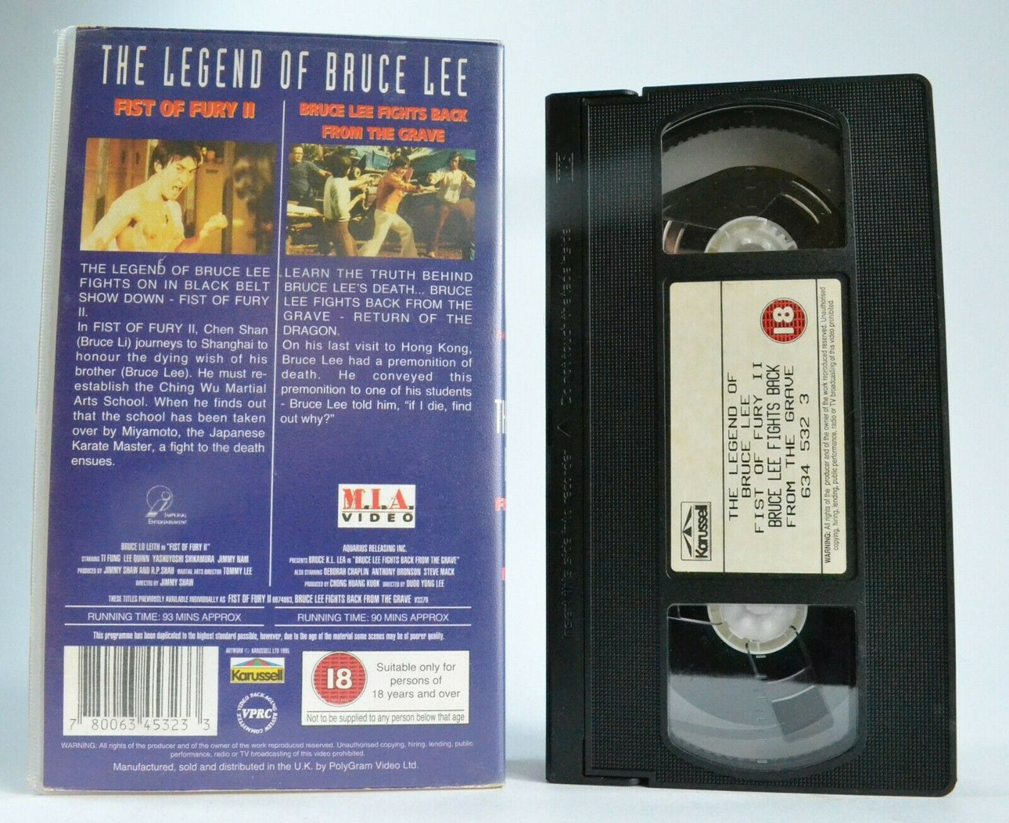 Fist Of Fury 2 / Bruce Lee Fights Back From The Grave (Double Action) - Pal VHS-