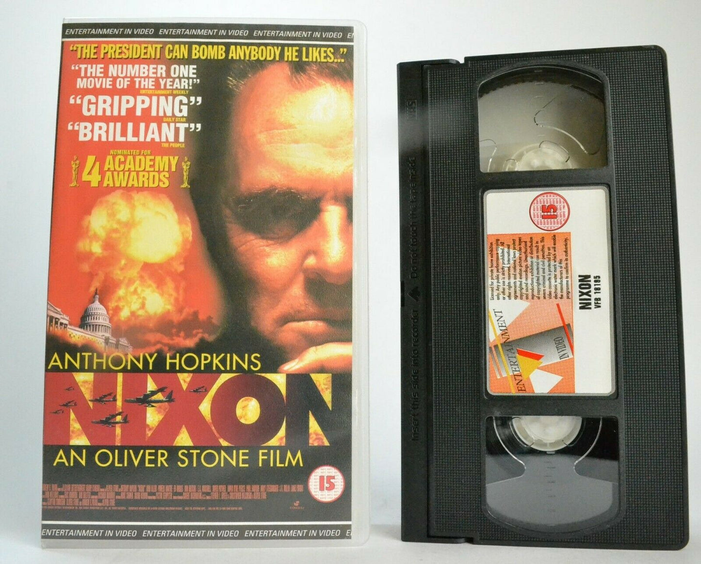 Nixon (1995); [Oliver Stone] Biographical Drama - Anthony Hopkins - Pal VHS-