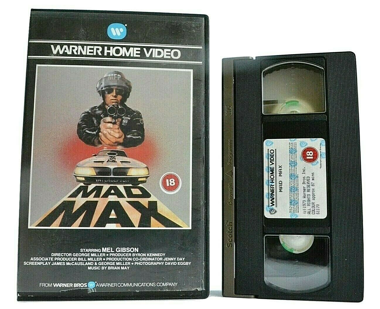 Mad Max (1986) -<Warner Pre-Cert>- Post Apocalypse Dystopia - Mel Gibson - VHS-
