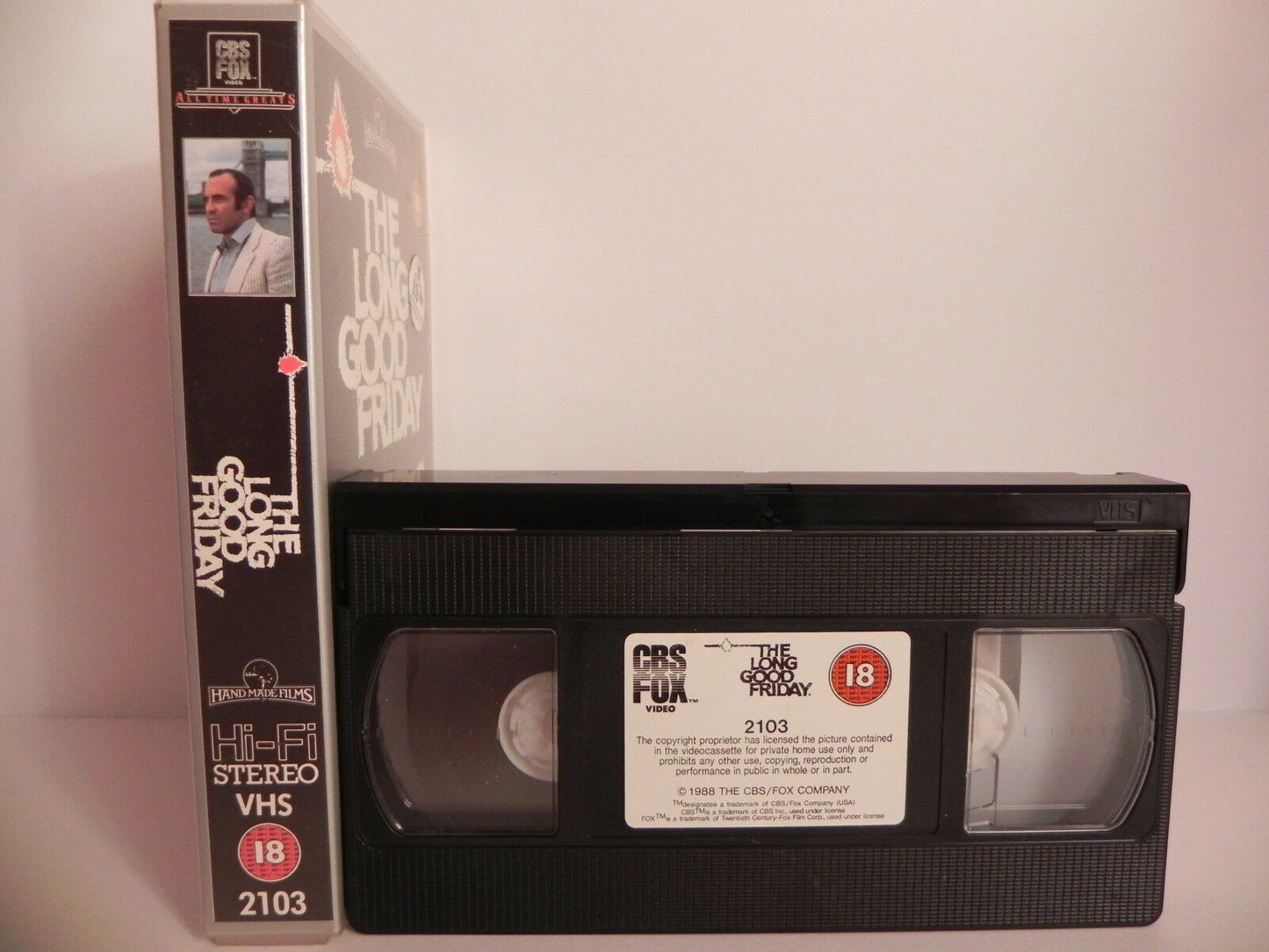 THE LONG GOOD FRIDAY - BOB HOSKINS - HI-FI STERIO - CBS GREATS VIDEO - VHS-