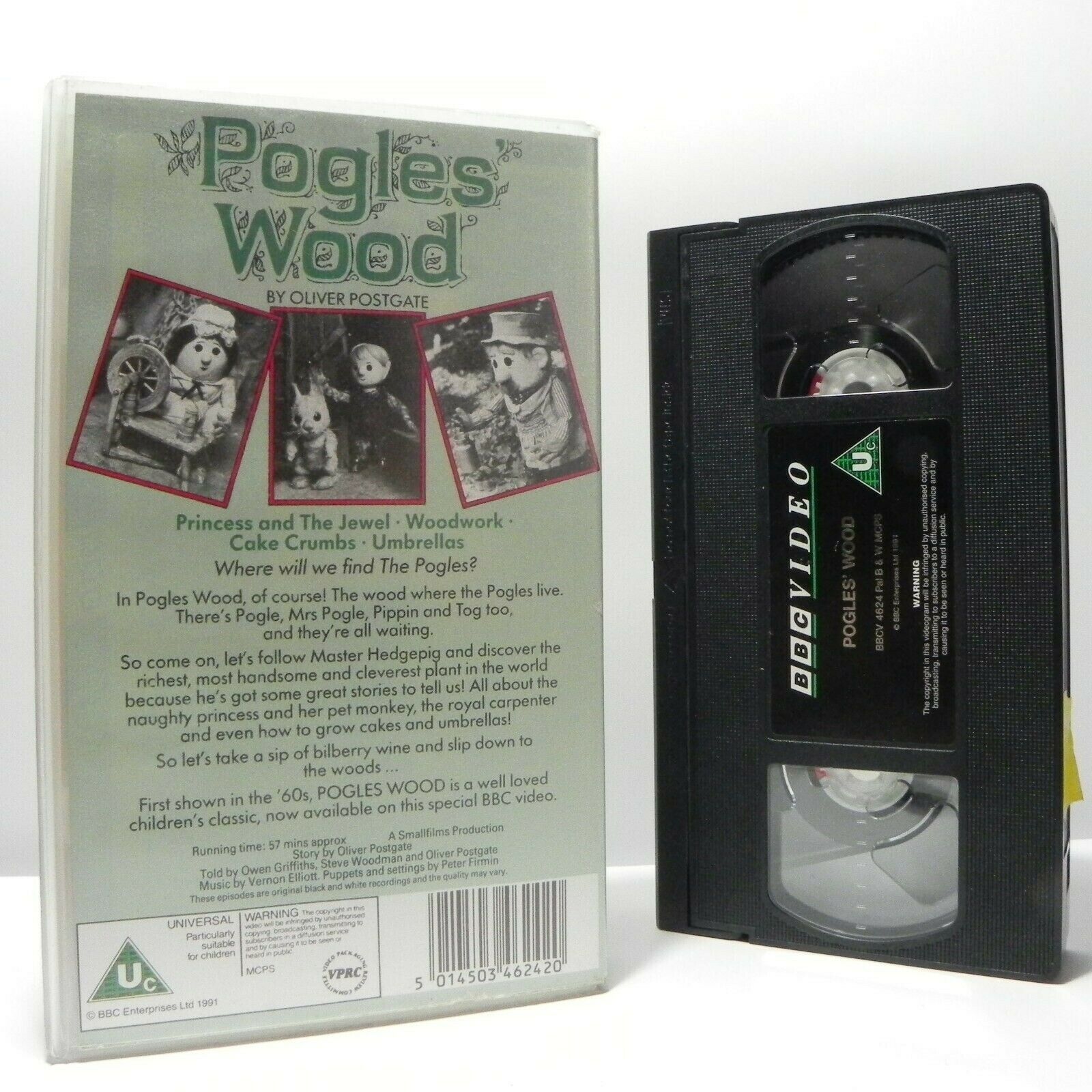 Pogless Wood: 4 Stories - By Olivier Postgate - Animated - Children's - Pal VHS-