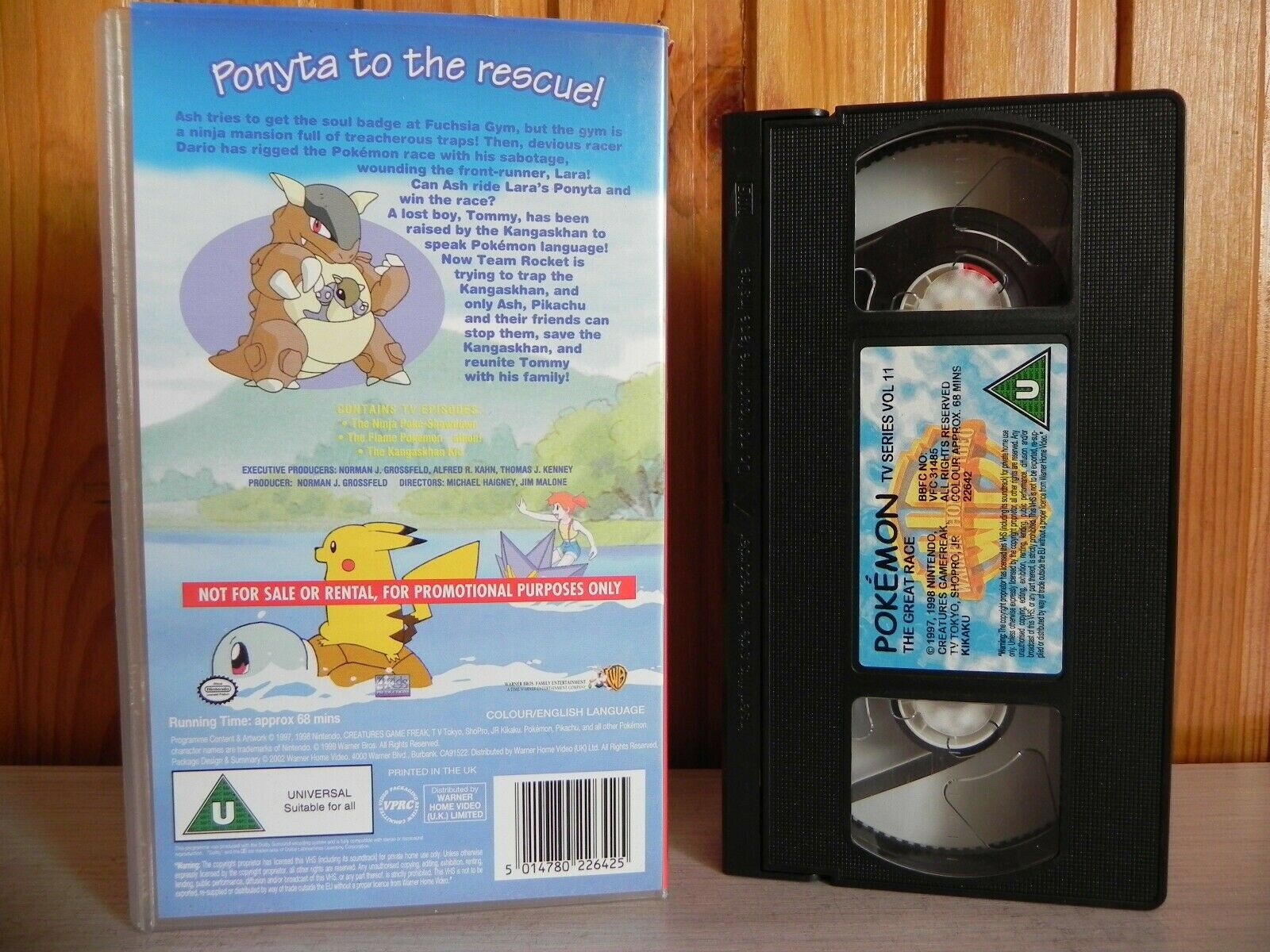 Pokemon: The Great Race - Warner Family - 3 Full Epiosdes - Kids - Pal VHS-