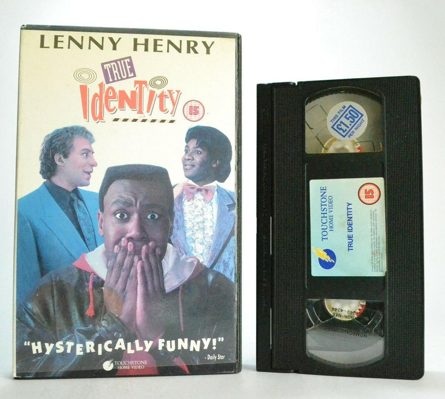 True Identity: Touchstone (1991) - Comedy - Large Box - Lenny Henry - OOP Pal VHS-