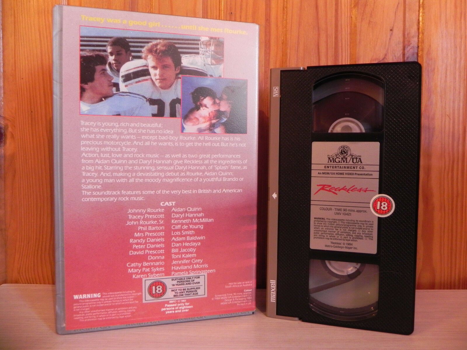 Reckless: Original 1984 Release - (MGM) Large Box - Pre-Cert - Aidan Quinn - Pal VHS-