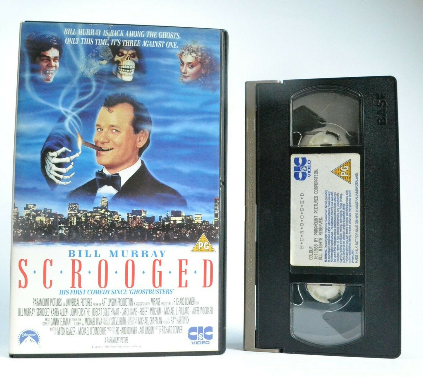 Scrooged (1988): Based On C.Dickens Novel - Christmas Comedy - Bill Murray - VHS-