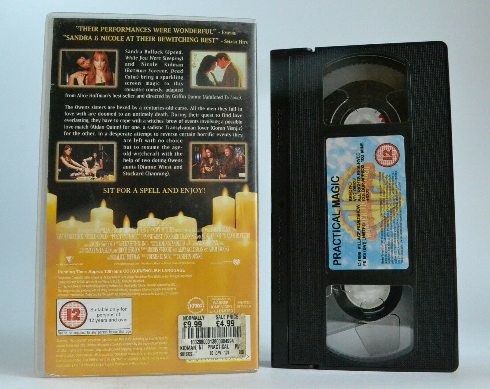 Practical Magic (1998): Witchcraft Fantasy - Sandra Bullock/Nicole Kidman - VHS-