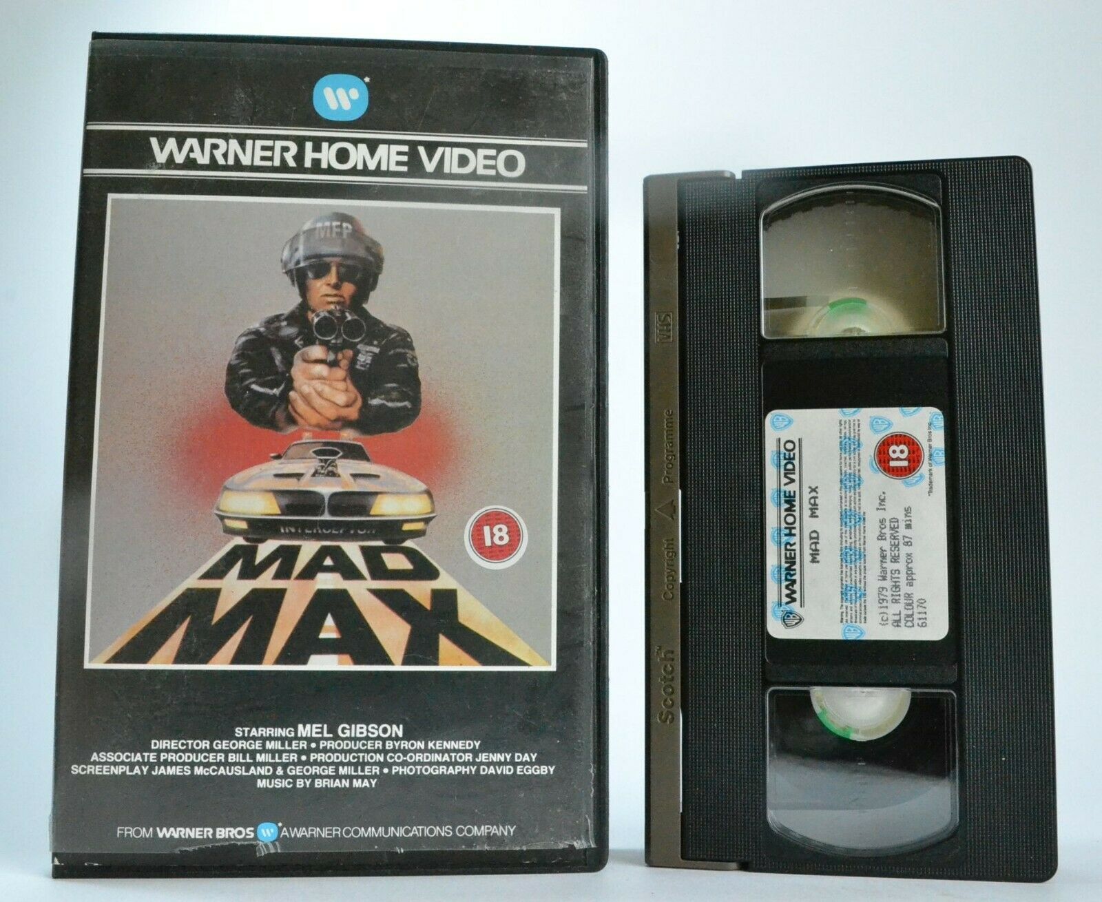 Mad Max (1986) -<Warner Pre-Cert>- Post Apocalypse Dystopia - Mel Gibson - VHS-