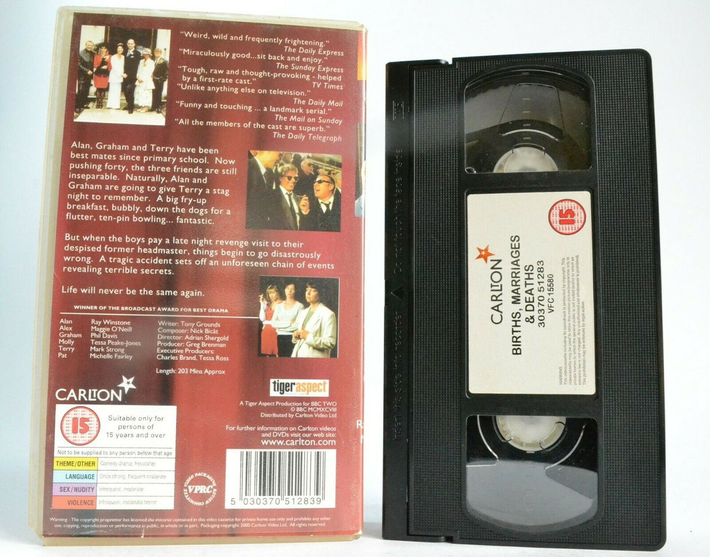 Births, Mariages And Deaths: (1999) T.V. Series - Drama - Ray Winstone - Pal VHS-