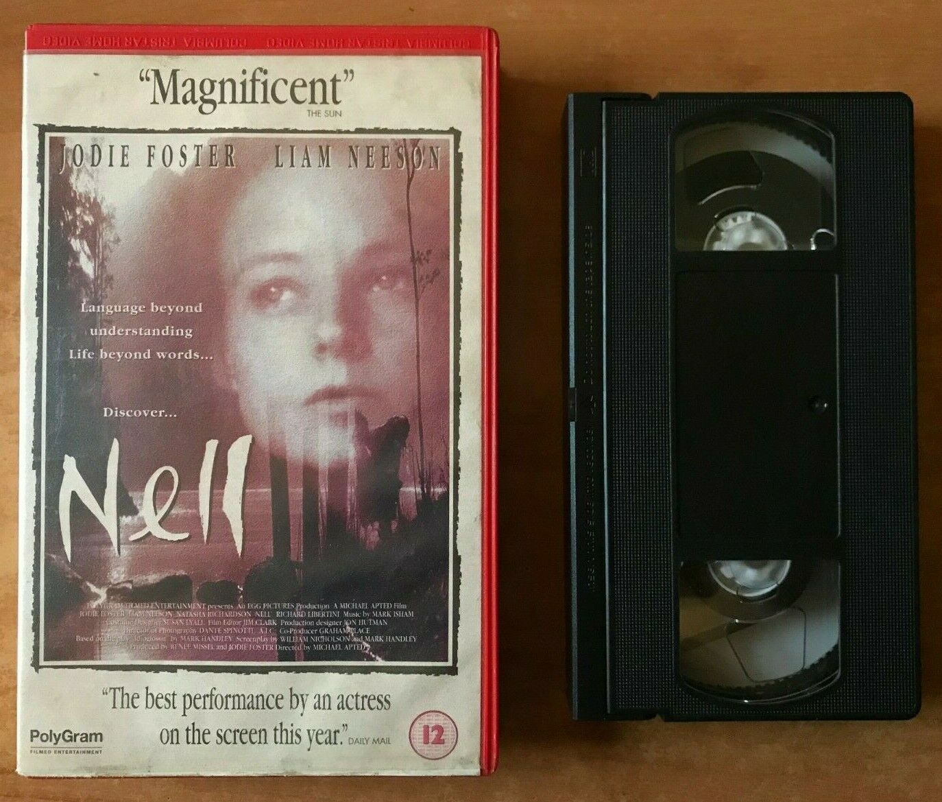 Nell (1994): Drama [Large Box] Rental - Jodie Foster / Liam Neeson - Pal VHS-