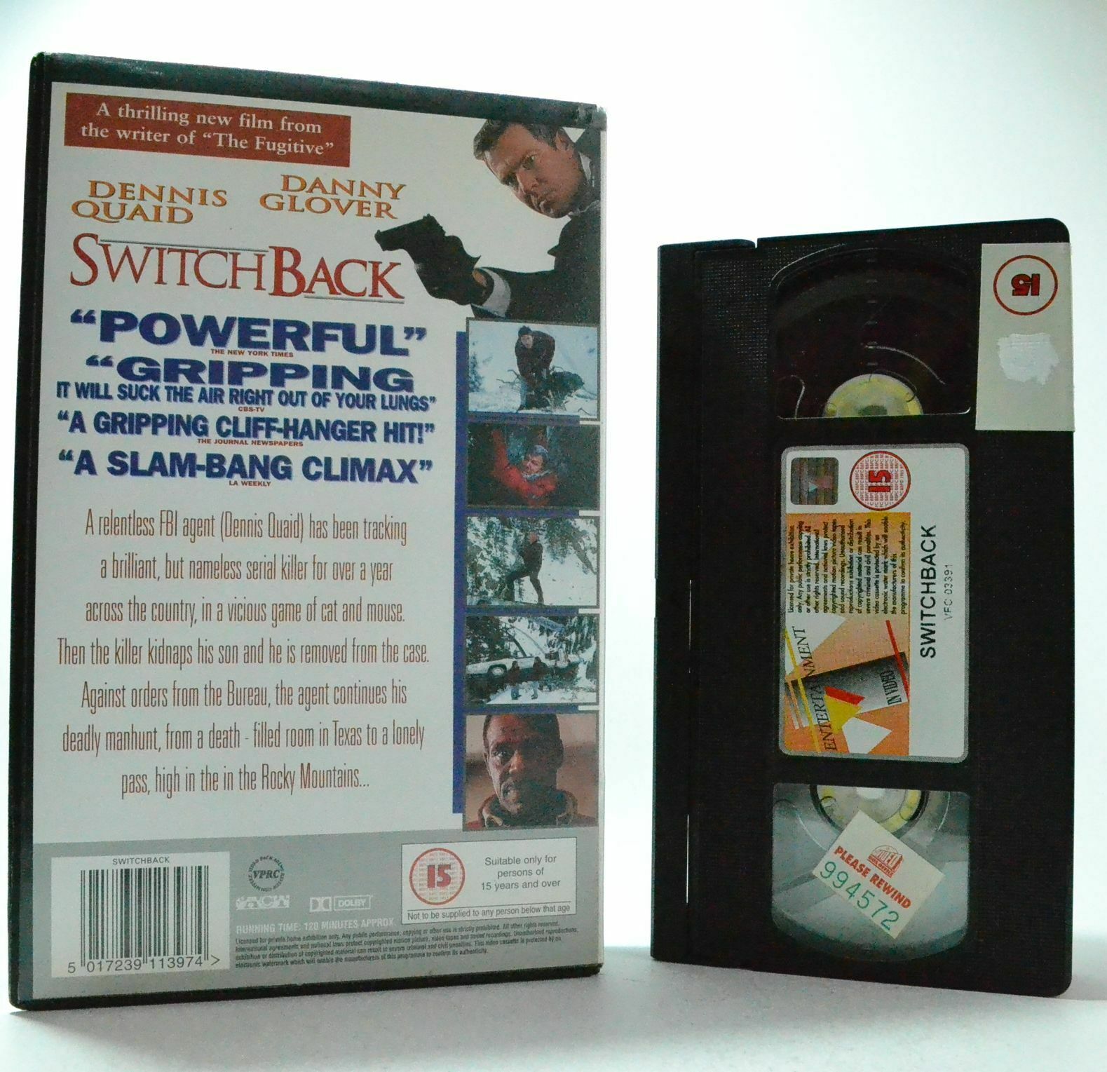 Switchback: Dennis Quaid/Danny Glover - Thriller - Large Box - Ex-Rental - VHS-