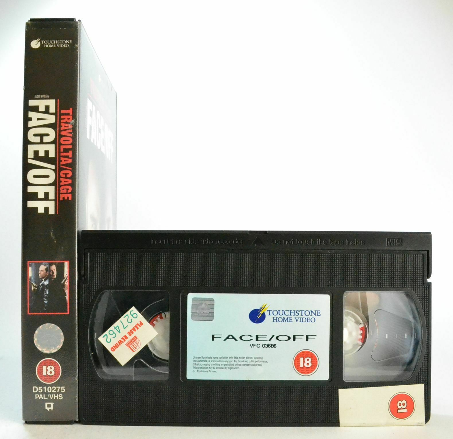 Face/Off: Film By J.Woo - Action Thriller - Large Box - J.Travolta/N.Cage - VHS-