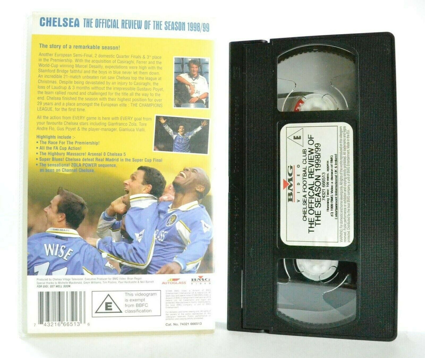 Chelsea FC: 1998/99 Season Review - Documentary - Football - Sports - Pal VHS-