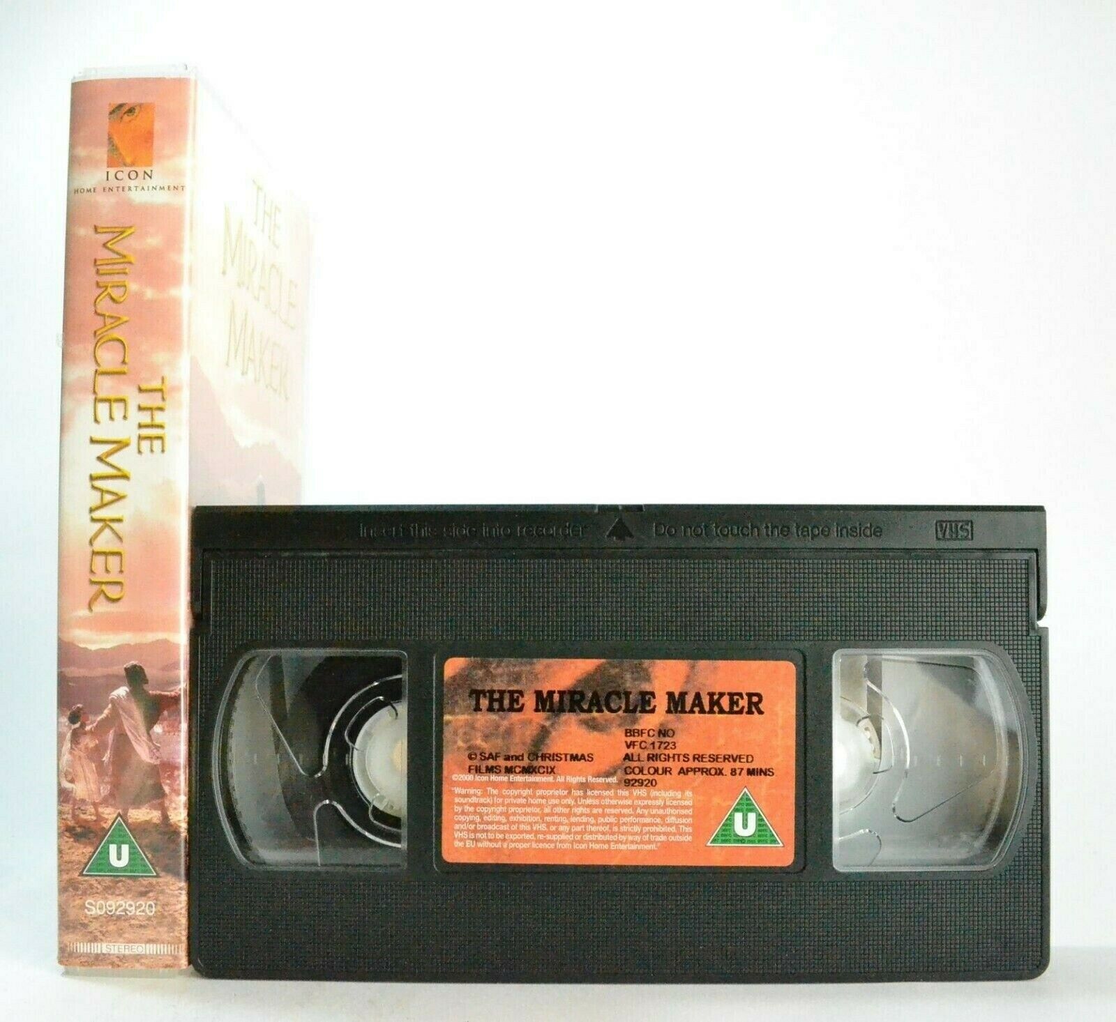 The Miracle Maker: 3D Model Animation - Life Of Jesus - Ralph Fiennes - Pal VHS-