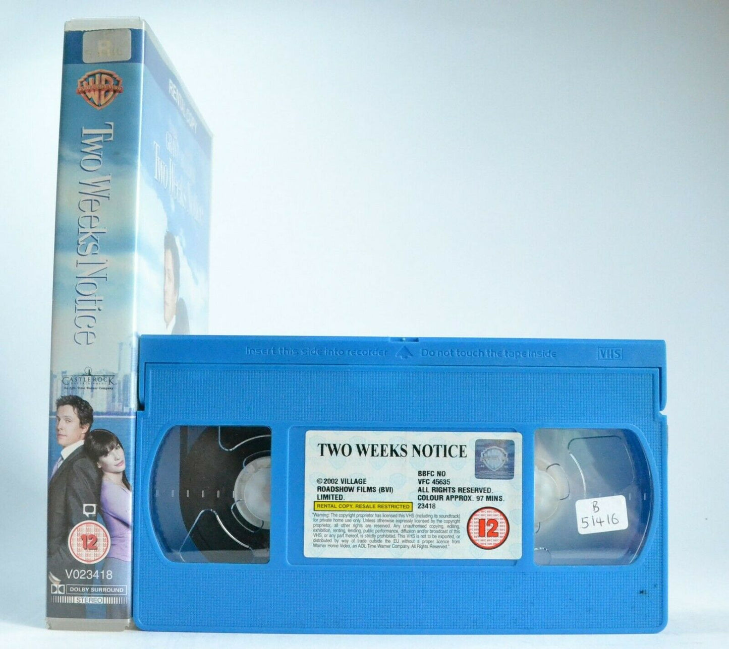 Two Weeks Notice - Romantic Comedy - Large Box - Hugh Grant/Sandra Bullock - VHS-
