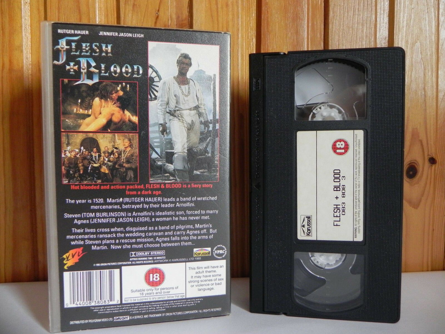 Flesh & Blood - 4 Front - Adventure - Rutger Hauer - Jennifer Jason Leigh - VHS-