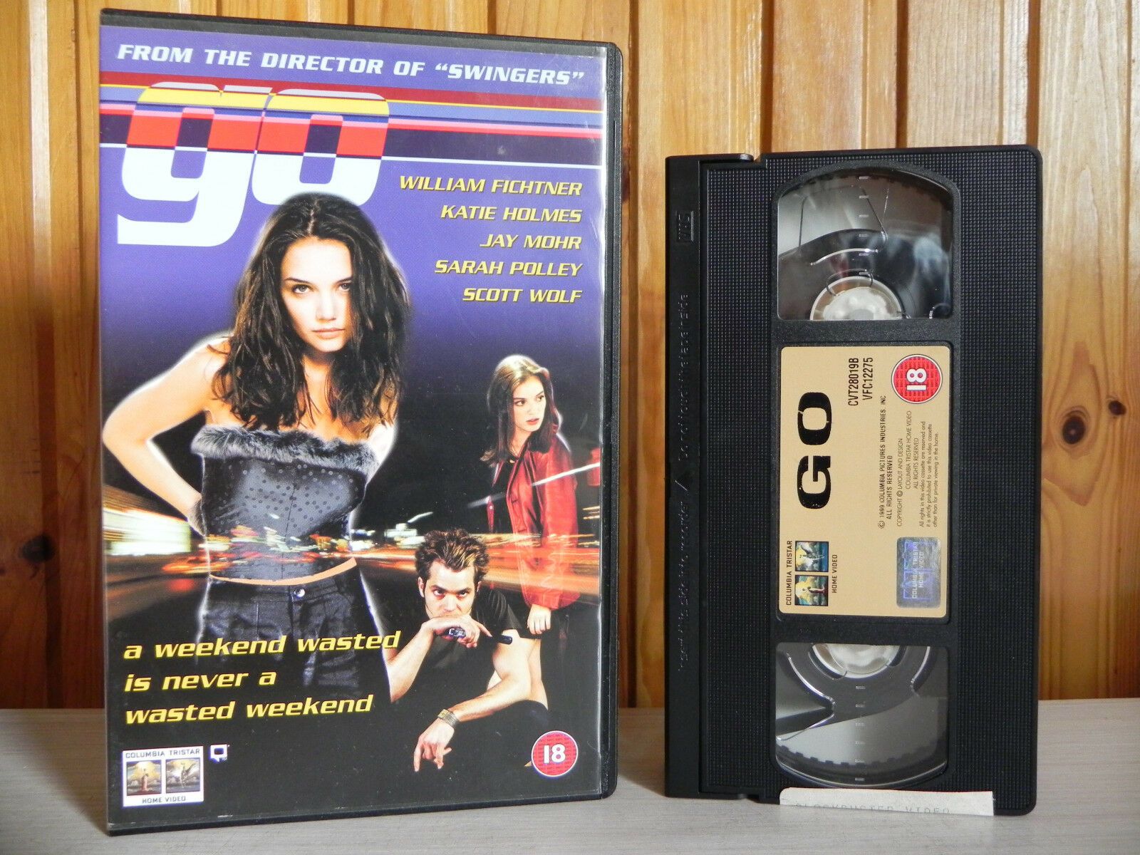 Go (1999); [Free Postcard] Crime Comedy - Large Box - Katie Holmes - Pal VHS-