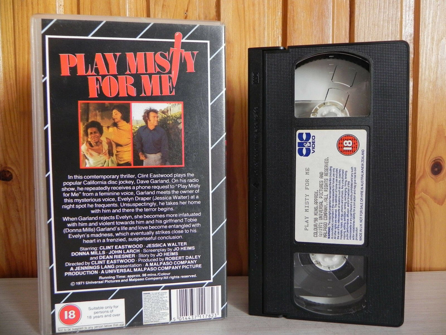 Play Misty For Me - Action Thriller (18) - CIC Video - Clint Eastwood - Pal VHS-