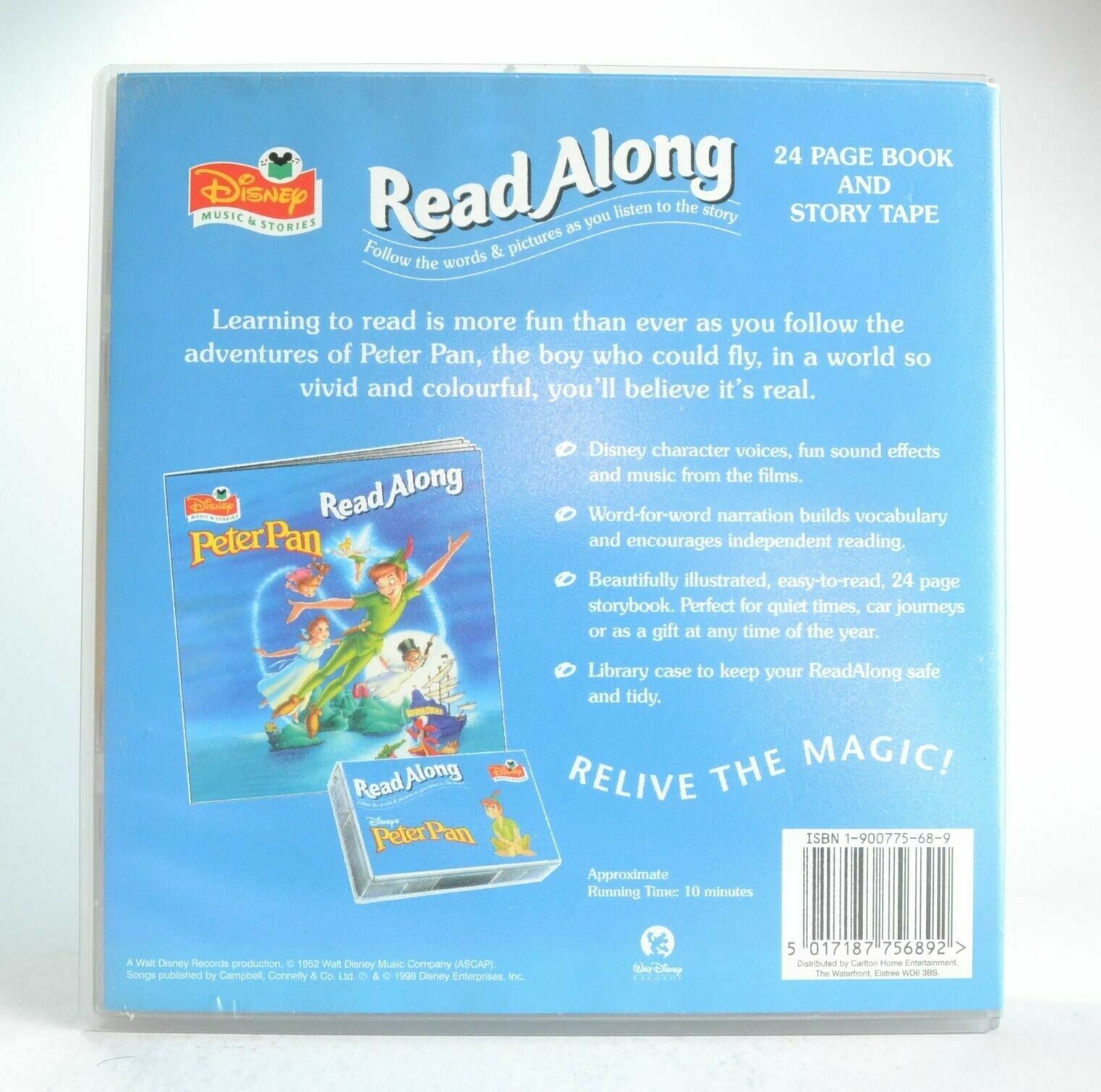 Peter Pan: Walt Disney Classic - Children's Read-Along - Cassette & Story Book-