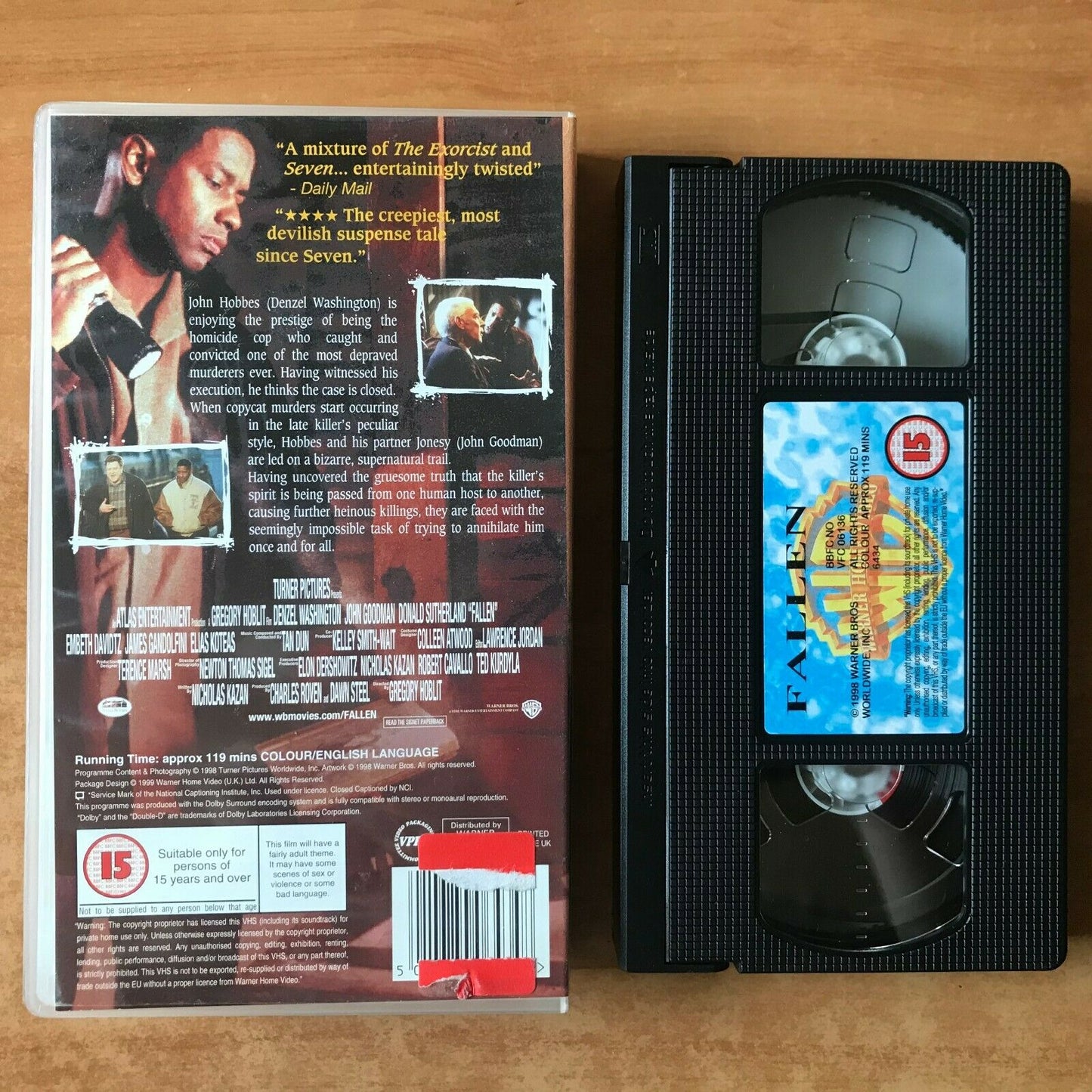 Fallen (1998): Crime Drama - Action - Denzel Washington / John Goodman - Pal VHS-