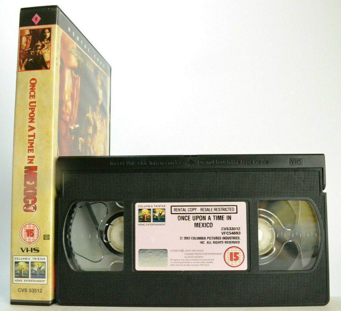 Once Upon A Time In Mexico - Big Box - Ex-Rental - Shoot Em Up Action - Pal VHS-