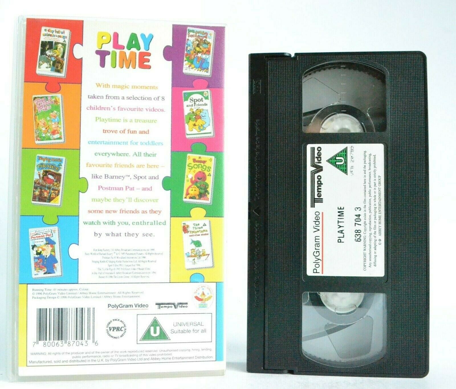 Playtime: Children's Play Time - Barney/Spot/Pat/Singing Kettle - Kids Fav - VHS-