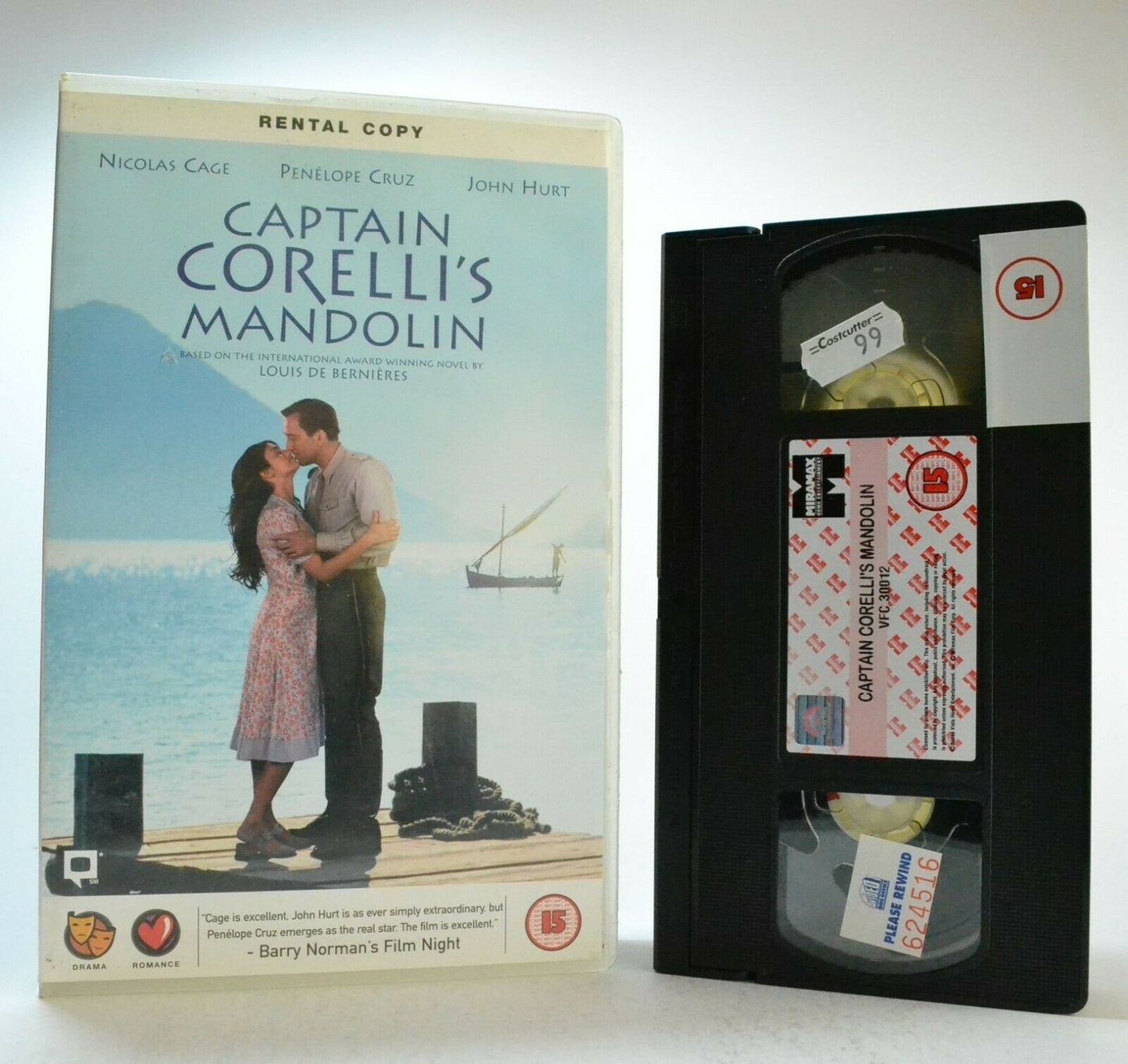 Captain Corelli's Mandolin: Romance/Drama - Large Box - N.Cage/P.Cruz - Pal VHS-