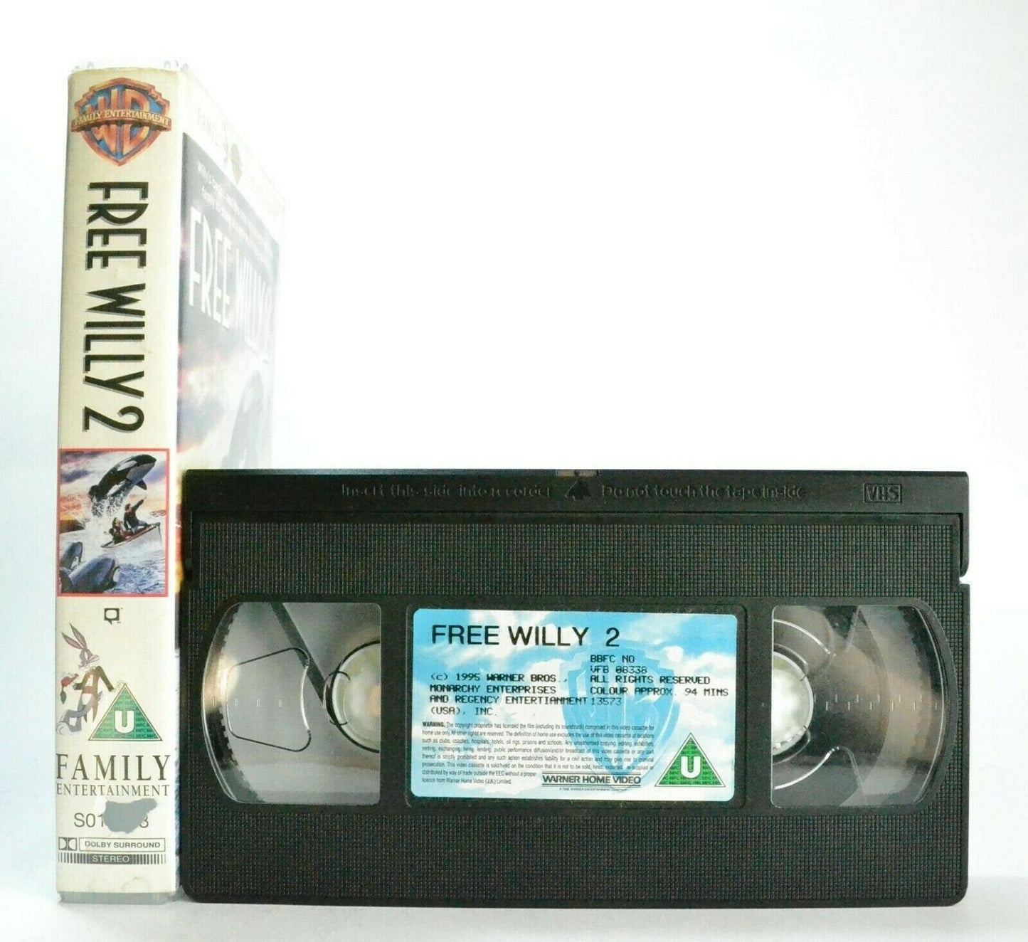 Free Willy 2: Warner (1995) - Family Film - Thrill Adveture - Children's - VHS-