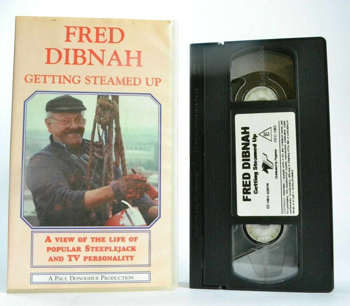 Fred Dibnah: Getting Steames Up - Popular Steeplejack - TV Personality - Pal VHS-