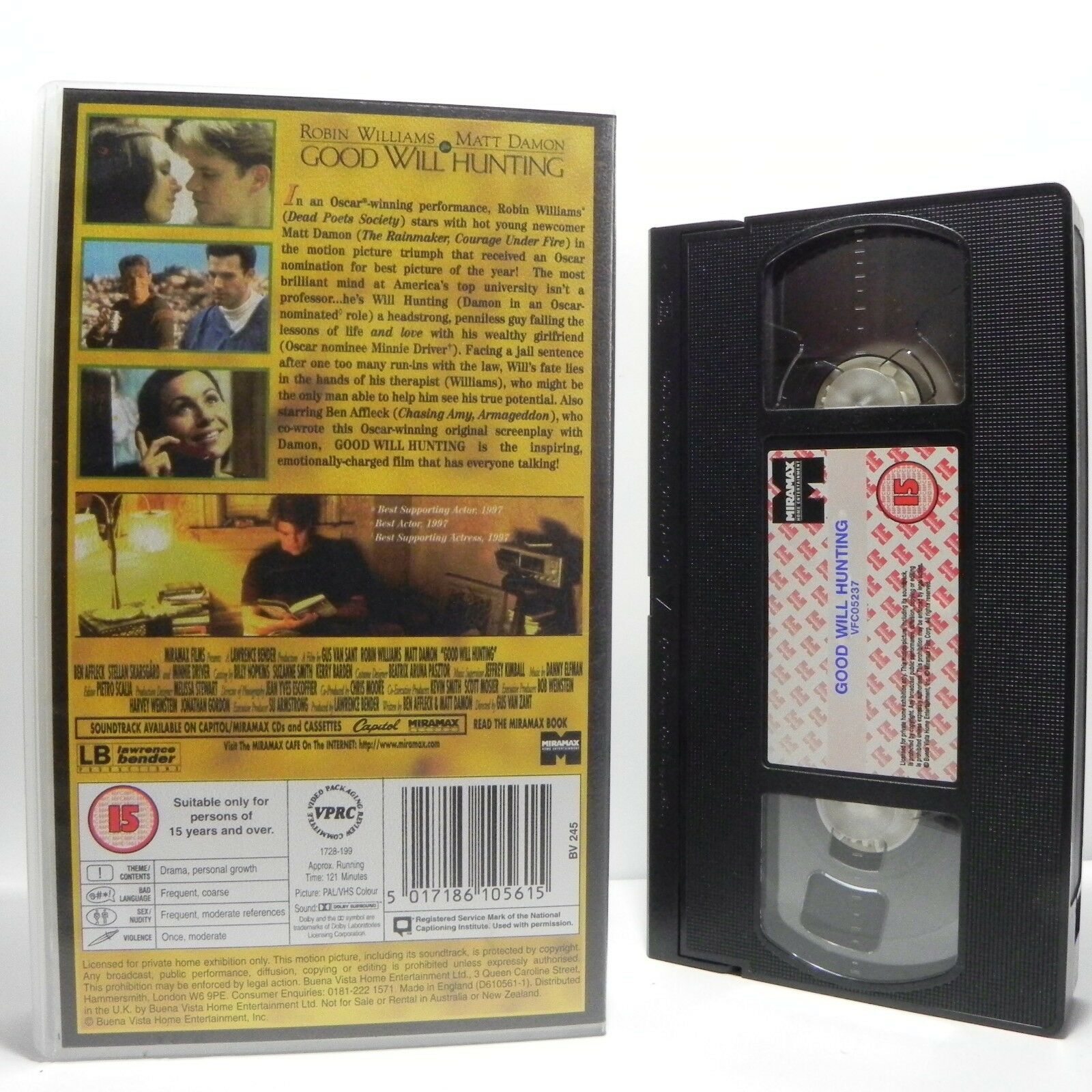 Good Will Hunting; Genius Centric Drama - Robin Williams / Matt Damon - Pal VHS-