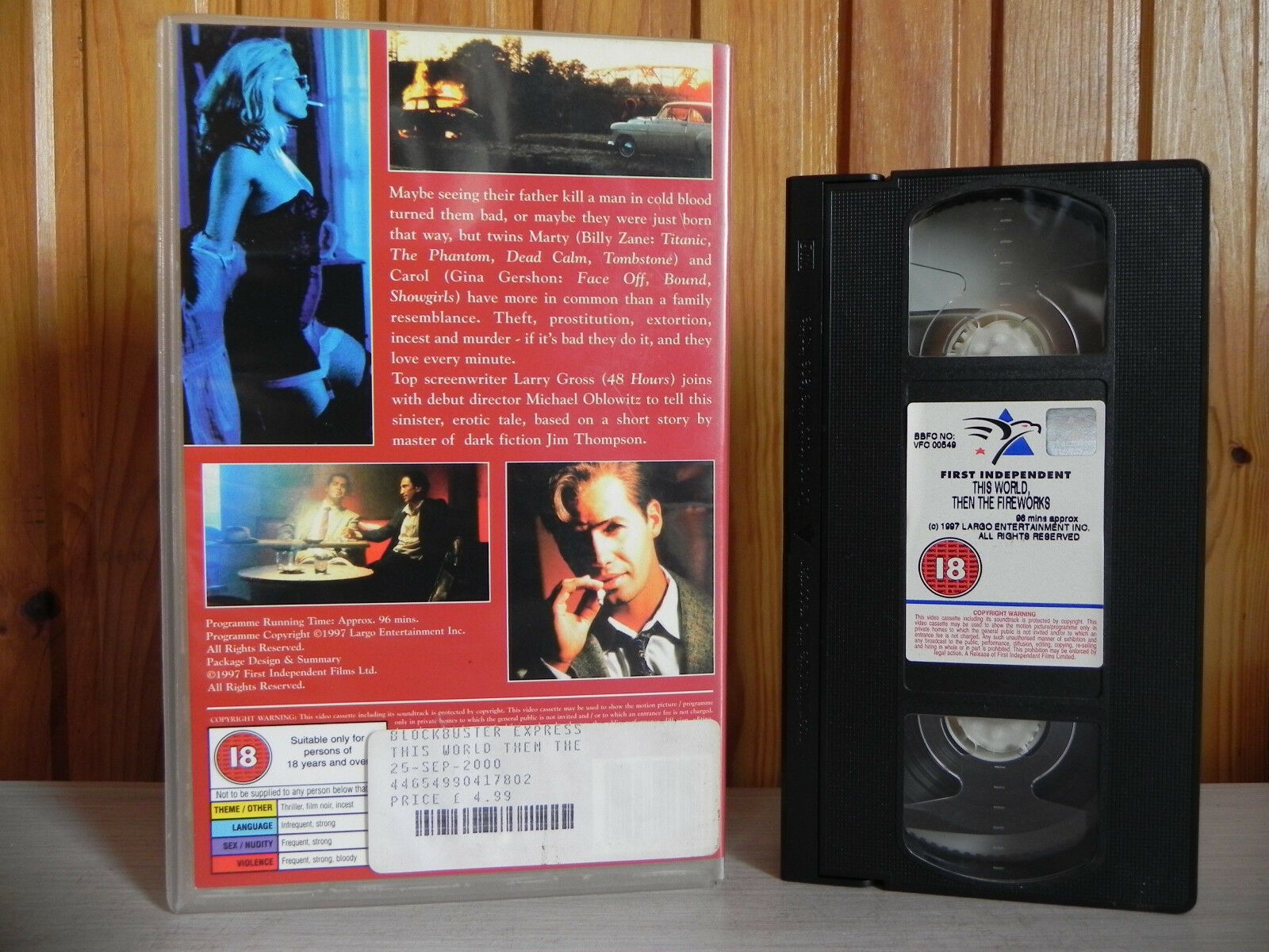 The World, Then The Fireworks - Thriller - Cert (18) - Billy Zane - Pal VHS-
