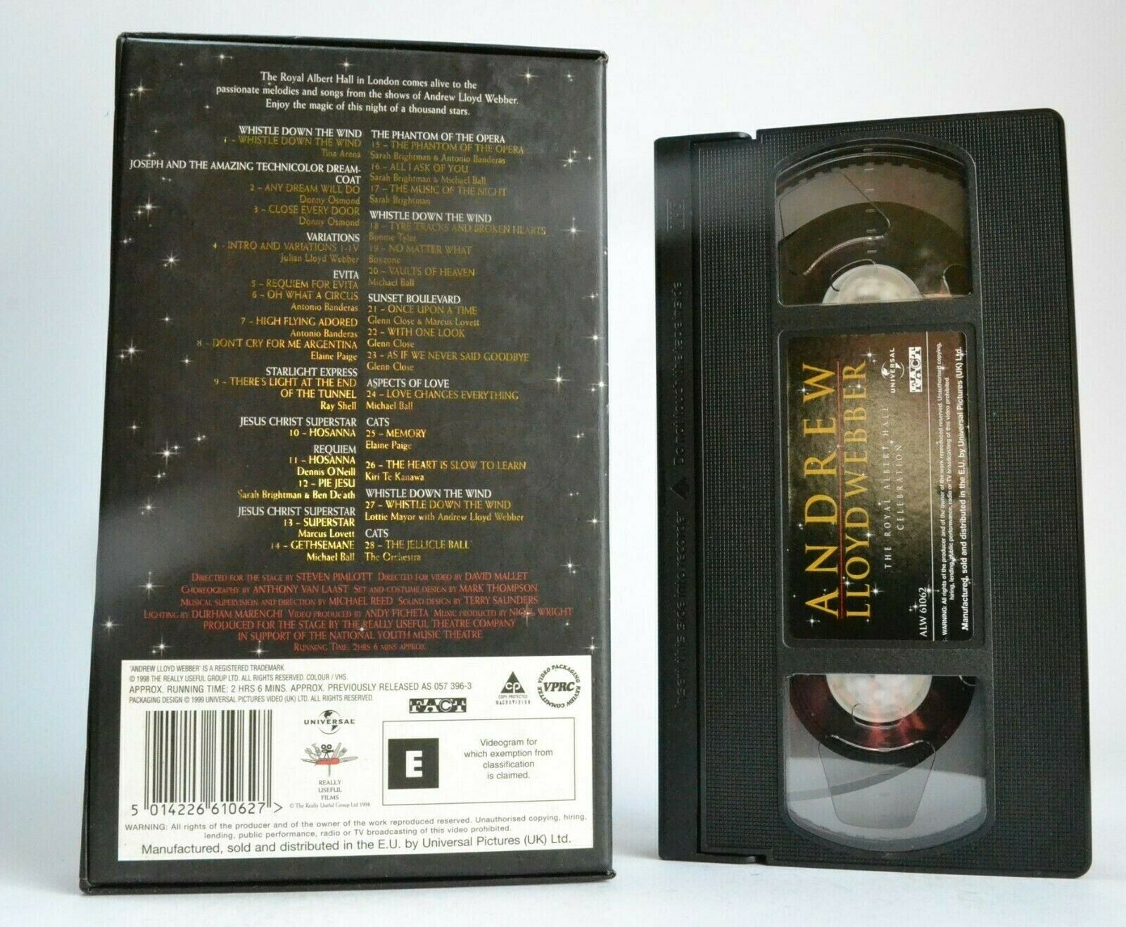 Andrew Lloyd Webber: The Royal Albert Hall Celebration - Evita - Cats - Pal VHS-