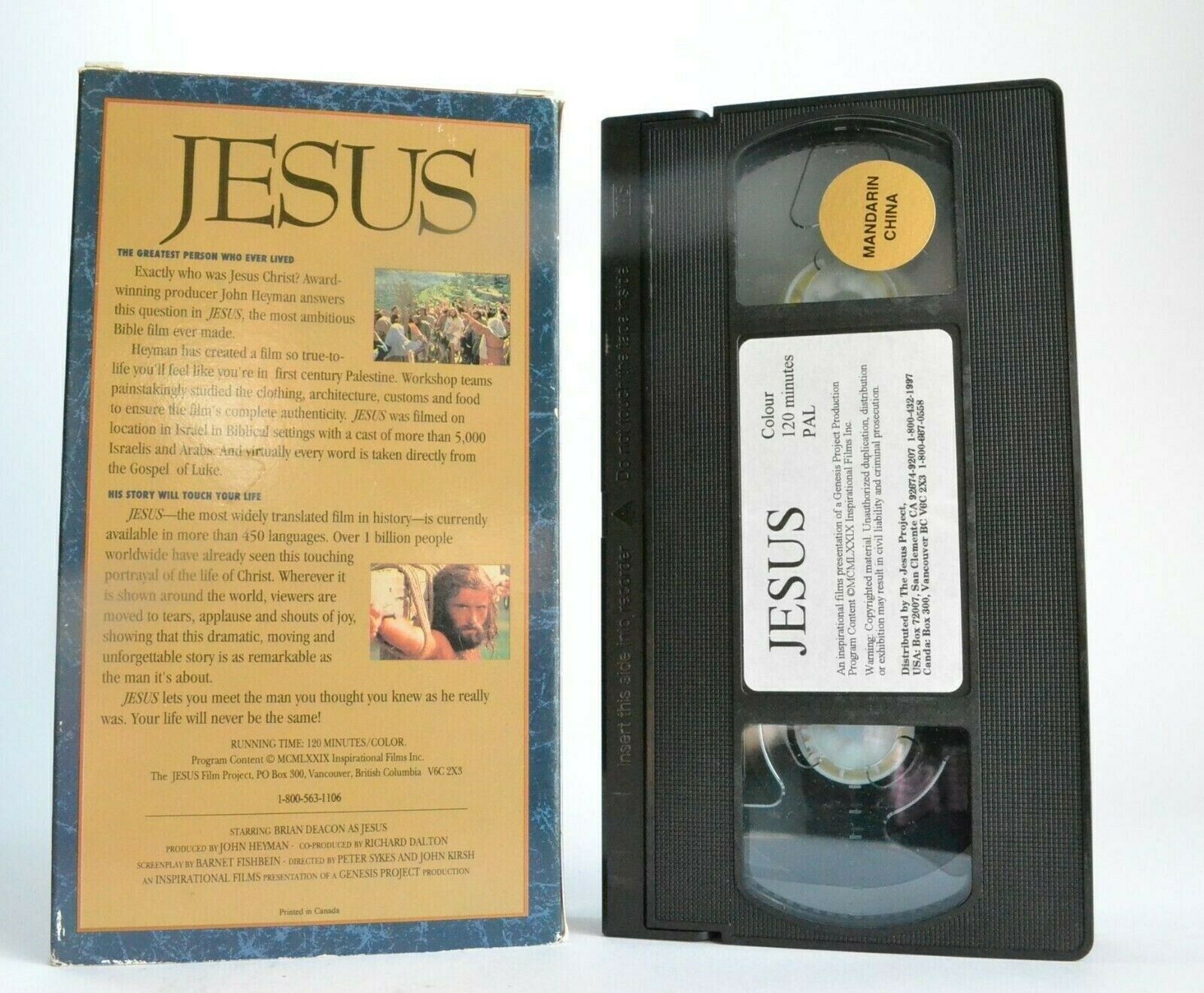 Jesus (The Jesus Film): (1979) Biblical Drama - Carton Box - Brian Deacon - VHS-