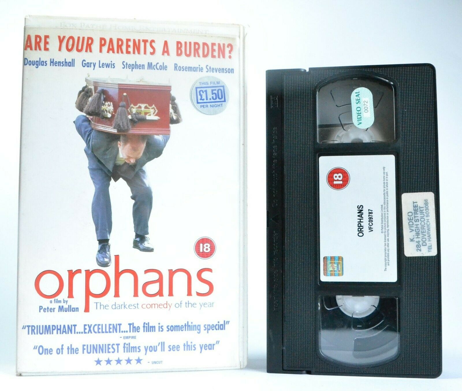 Orphans (1998): Scottish Black Comedy - Large Box - Douglas Henshall - Pal VHS-