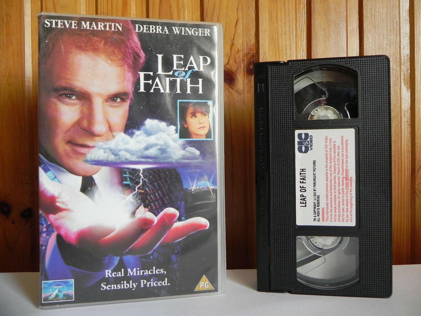 Leap Of Faith: Large Box Sample - Gospal Reverend - Steve Martin - Comedy - VHS-