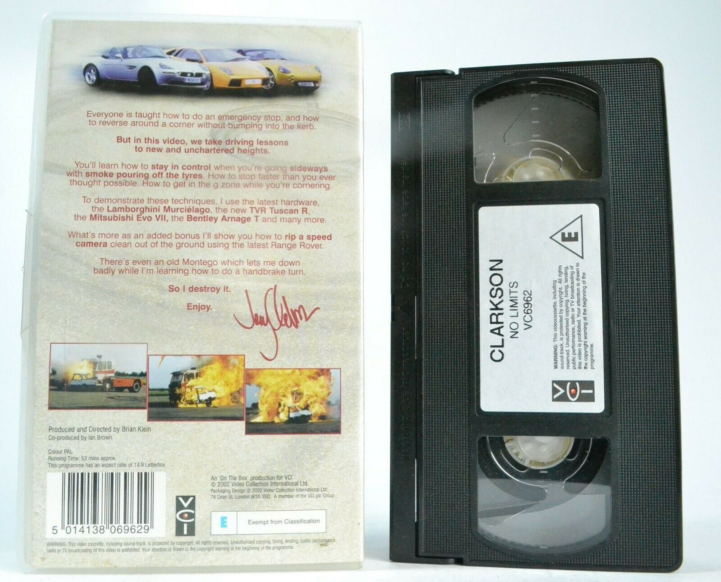 Jeremy Clarkson: No Limits - Cars - Lamborghini Murcielago - Range Rover - VHS-