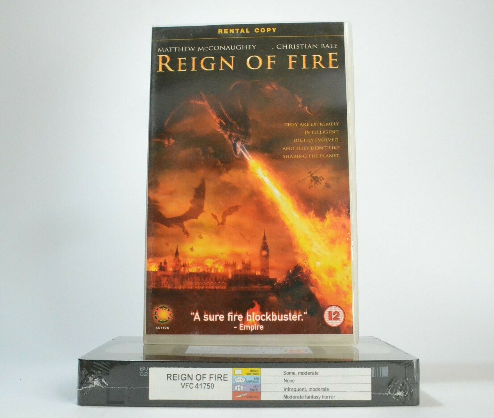 Reign Of Fire: Brand New Sealed - Fantasy - Large Box - Christian Bale - Pal VHS-