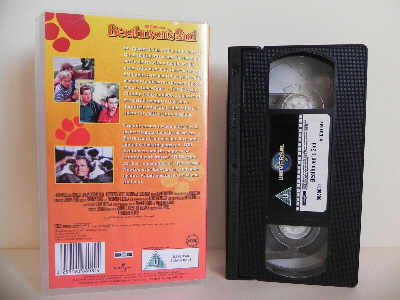 Beethoven's 2nd - Universal - Comedy - Family - Kids - Charles Brodin - Pal VHS-