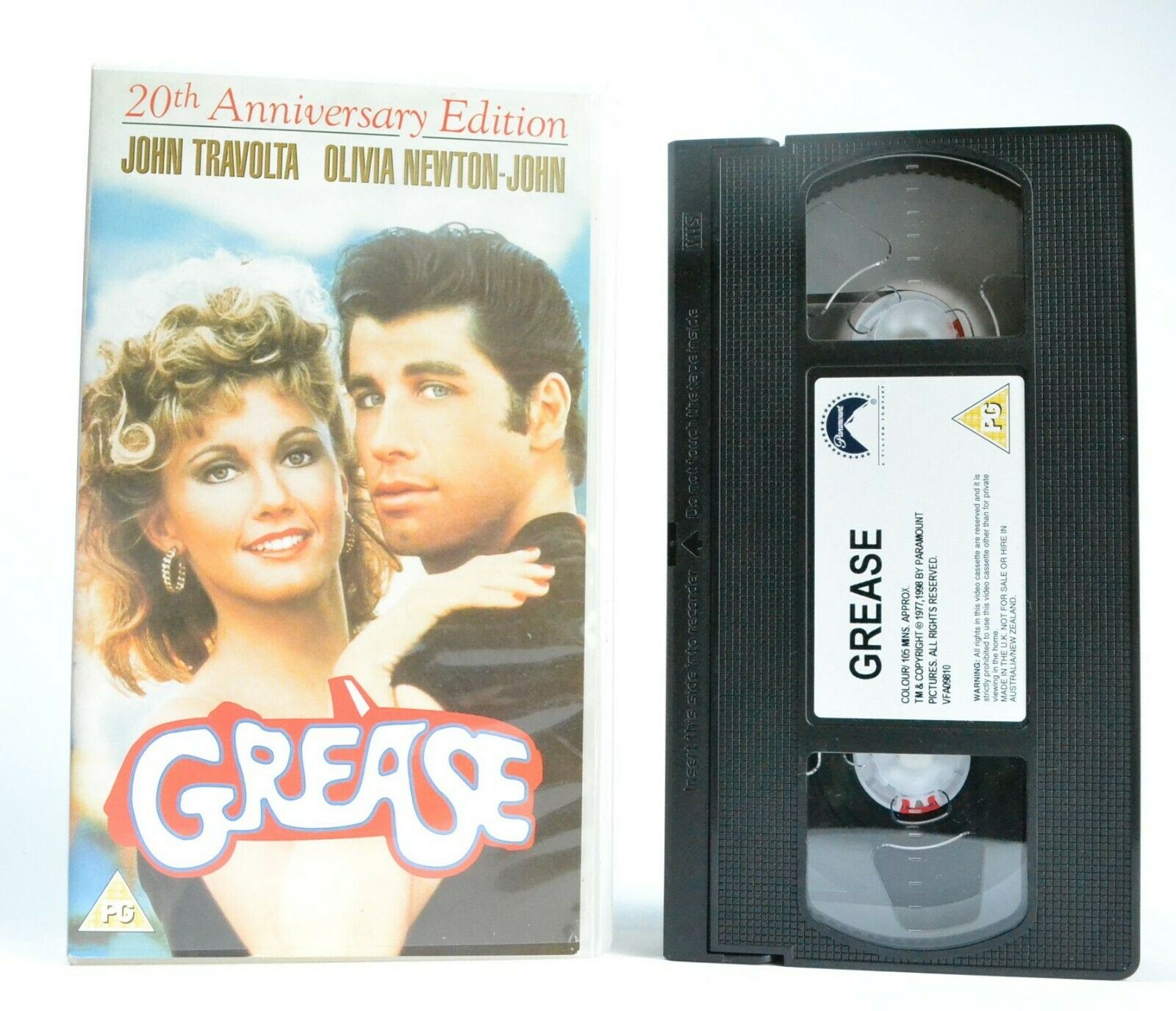 Grease (1978): Anniversary Edition - Romantic Musical Comedy - J.Travolta - VHS-