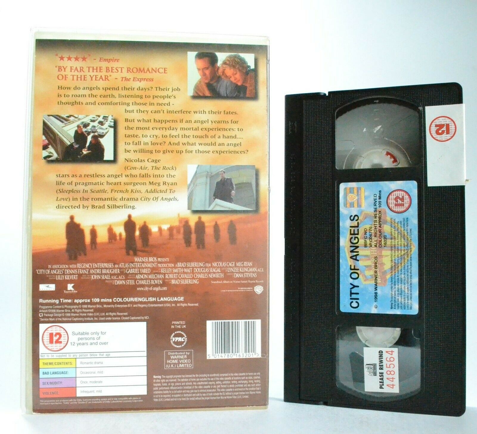 City Of Angels: Romantic Fantasy - Large Box - Ex-Rental - N.Cage/M.Ryan - VHS-