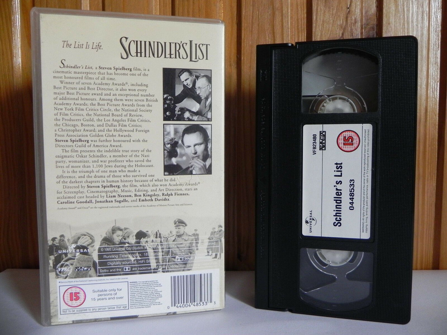 Schindler's List - Universal - Drama - Liam Neeson - Ben Kingsley - Pal VHS-