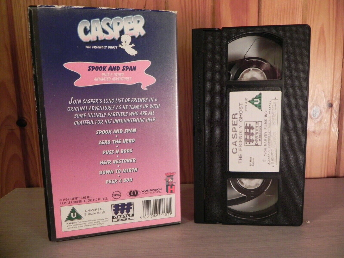 Casper The Friendly Ghost: Spook And Span - Animated Classic - Kids - Pal VHS-