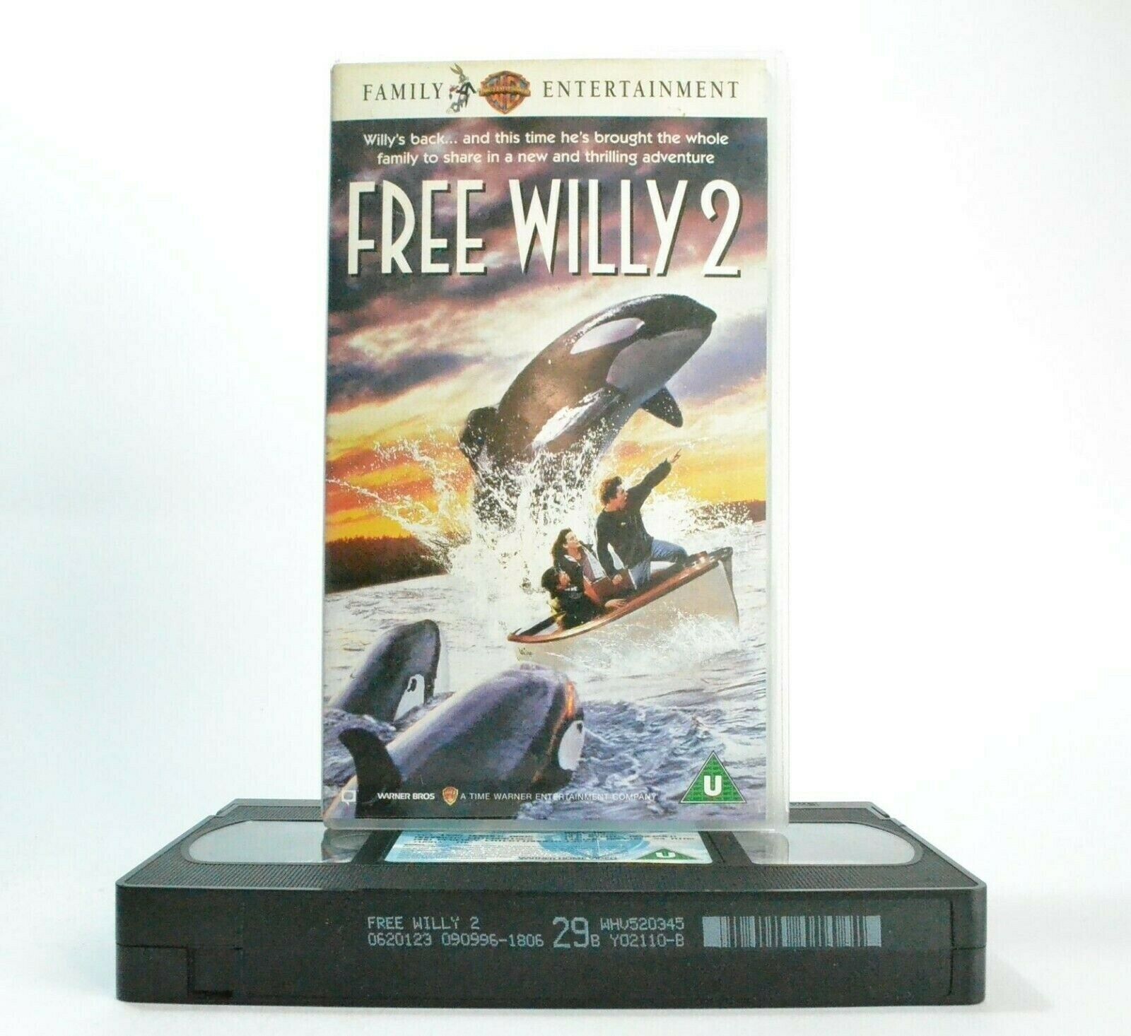 Free Willy 2: Warner (1995) - Family Film - Thrill Adveture - Children's - VHS-