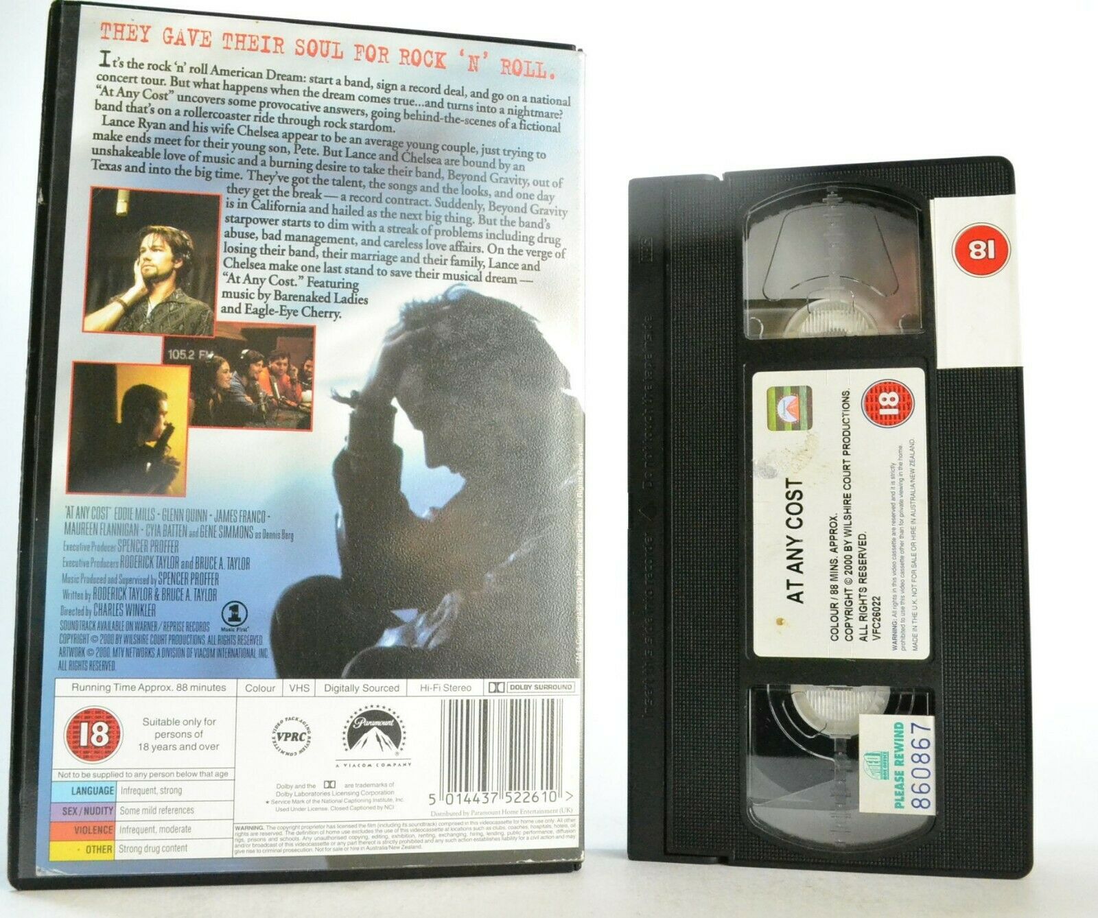 At Any Cost (2000) - TV Movie - Drama - Large Box - James Franco - Pal VHS-
