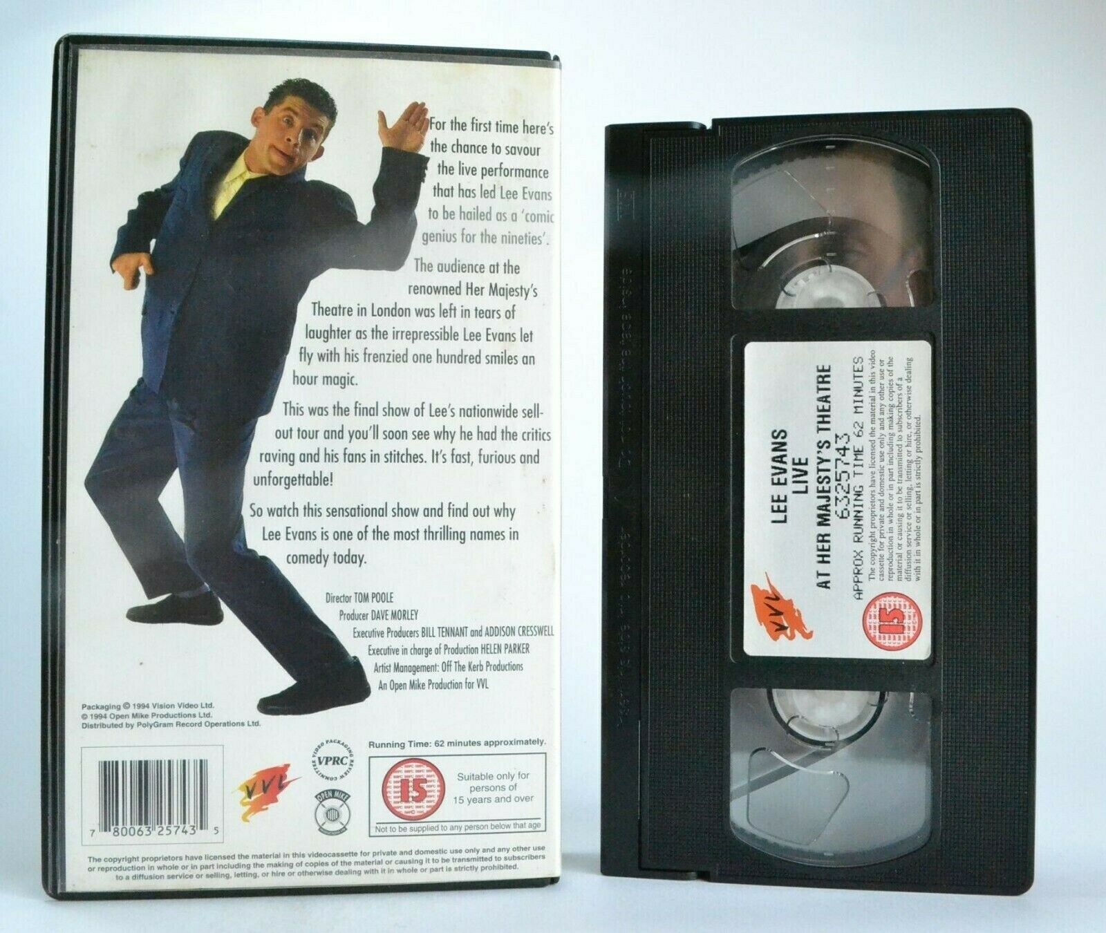Lee Evans: Live At Her Majesty's Theatre - London - Comedy Performer - Pal VHS-