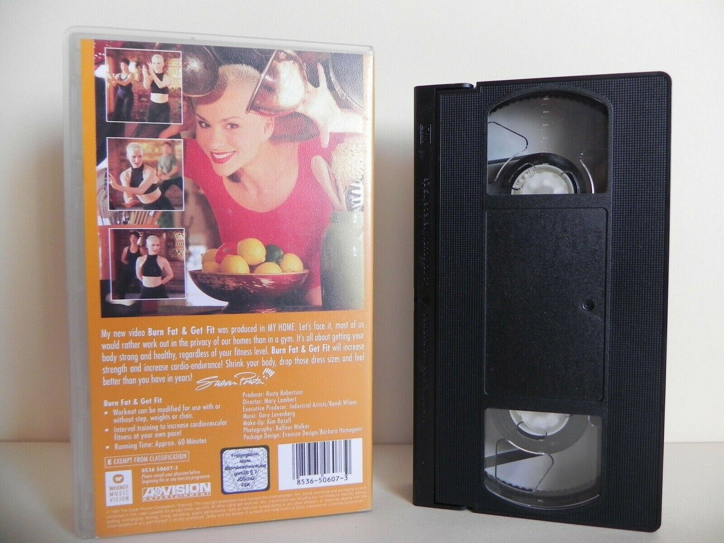 Burn Fat & Get Fit - Susan Powter - Shrink Your Body - Fit - Exercises - Pal VHS-
