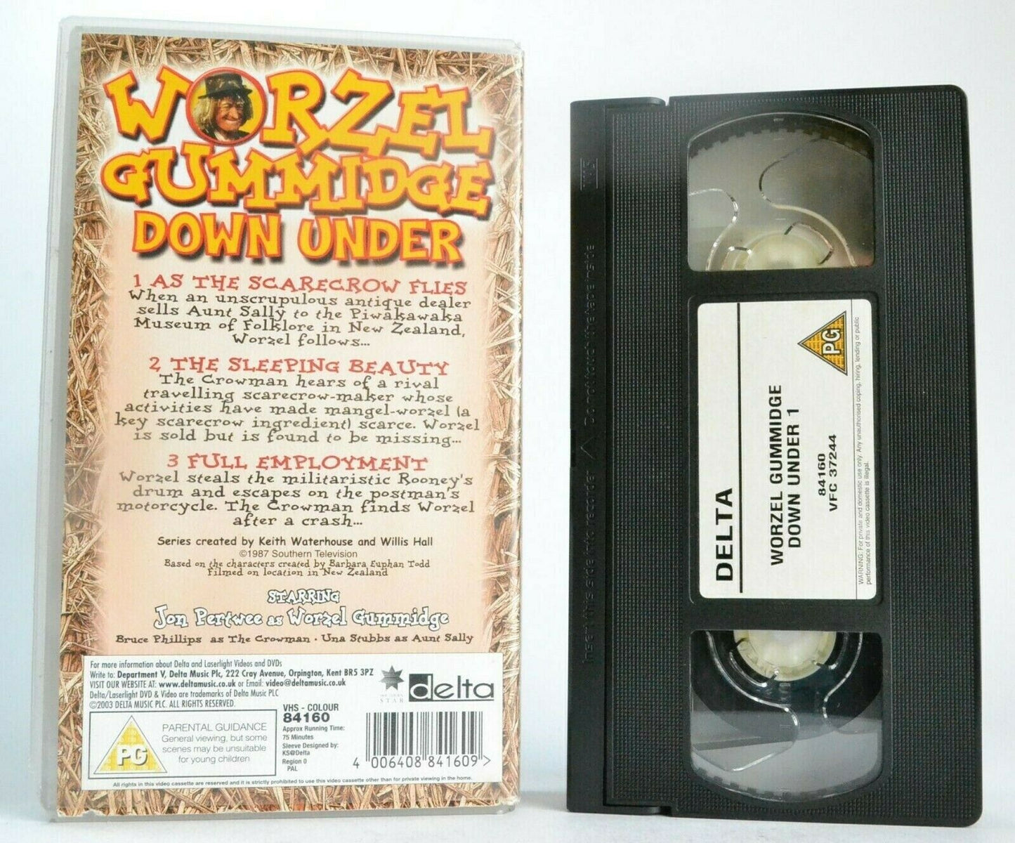 Worzel Gummidge: Down Under - 3 Episodes - Jon Pertwee - Children's Series - VHS-