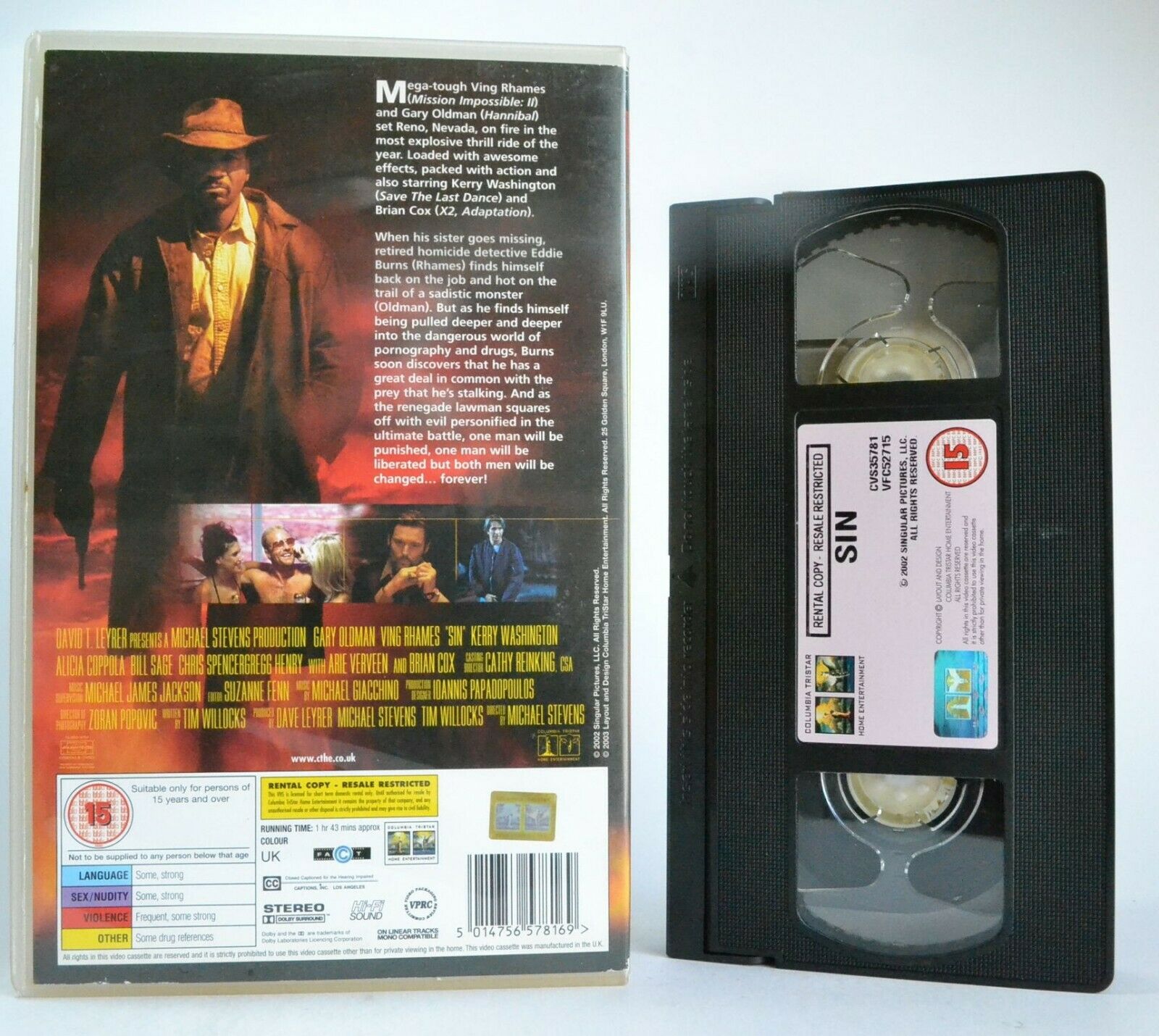 Sin: Columbia (2003) - Crime Thriller - Large Box - G.Oldman/V.Rhames - Pal VHS-