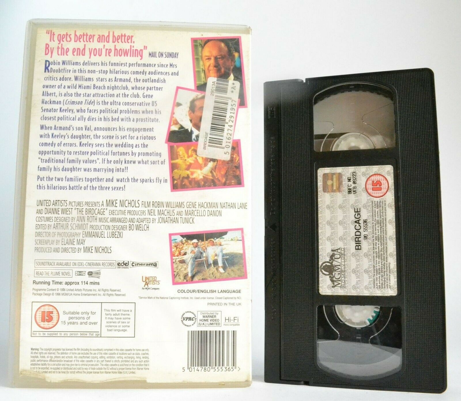 The Birdcage (1996); [Mike Nichols] - Drag Club Disaster - Robin Williams - VHS-