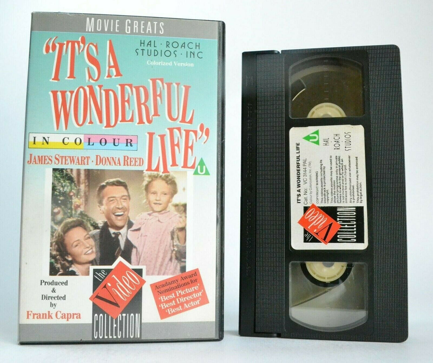 It's A Wonderful Life (1946): Christmas Drama - James Stewart/Donna Reed - VHS-
