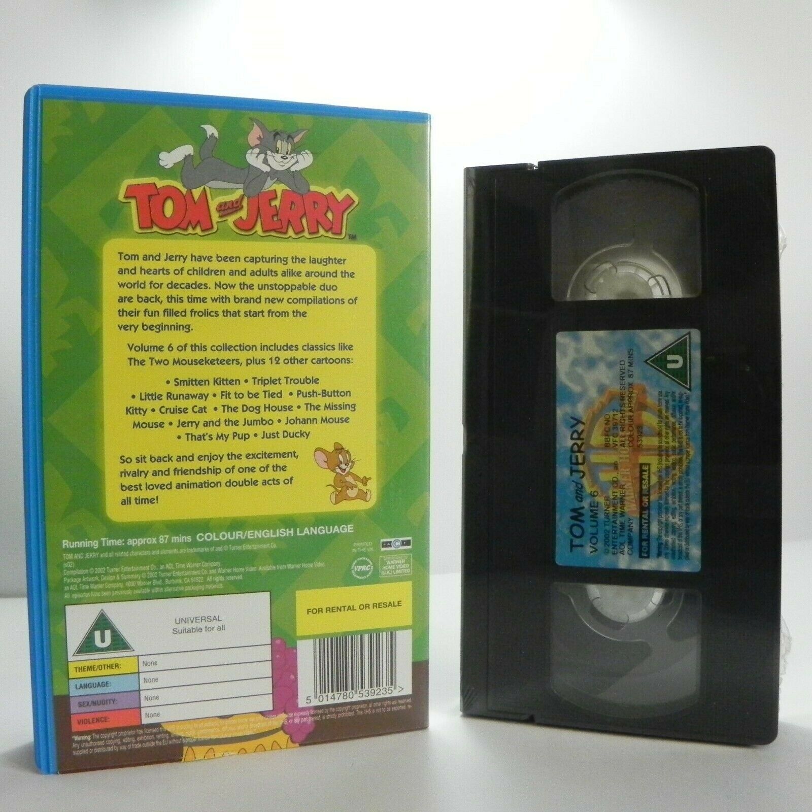 Tom And Jerry: Volume 6 - Classic Animation - Fun Adventures - Kids - Pal VHS-